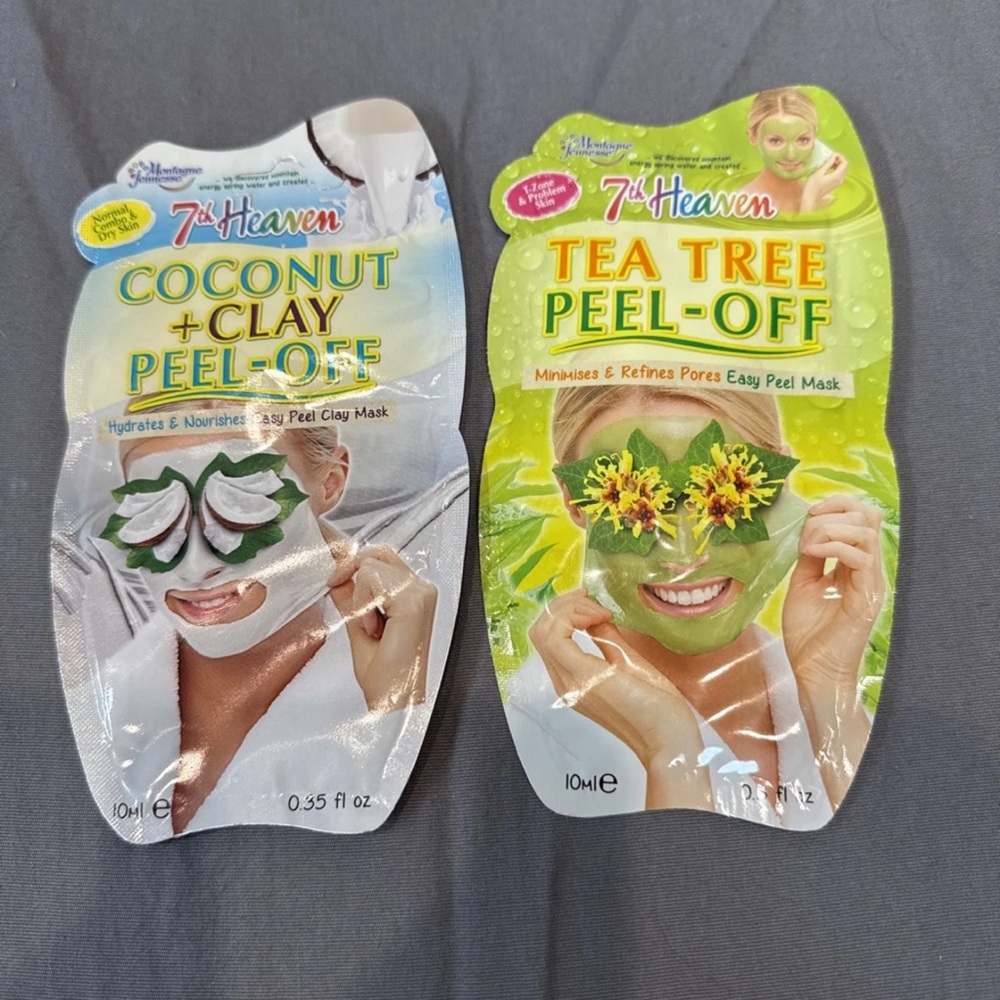 Set of two 7th heaven peel off face masks 10ML single use